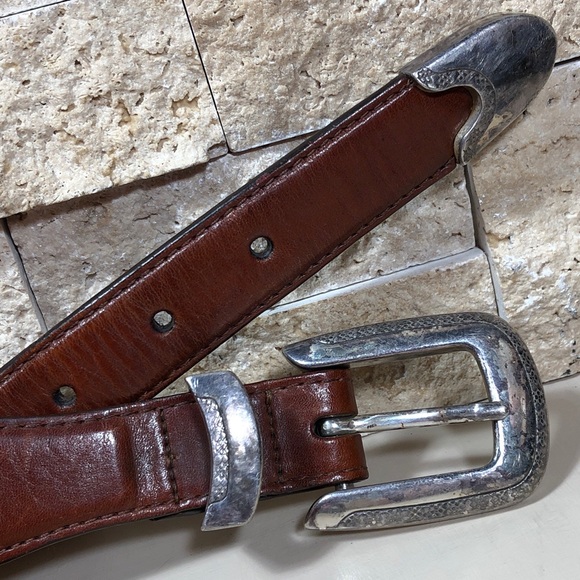 Onyx Brighton Belt Leather Mens Golf Brown Vintage - Picture 5 of 8